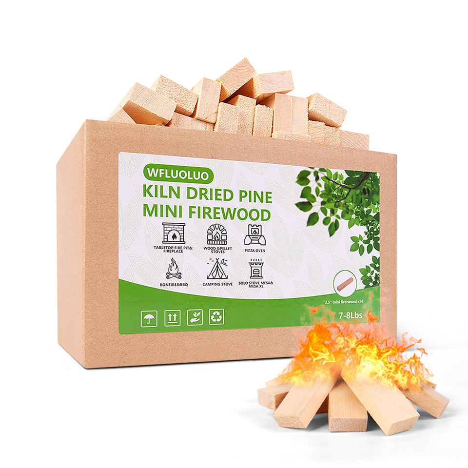 WFLUOLUO 3.5-inch mini firewood pack ready for tabletop fire pits.