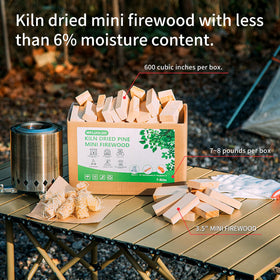 WFLUOLUO kiln-dried pine 3.5-inch sticks for low-smoke burns.