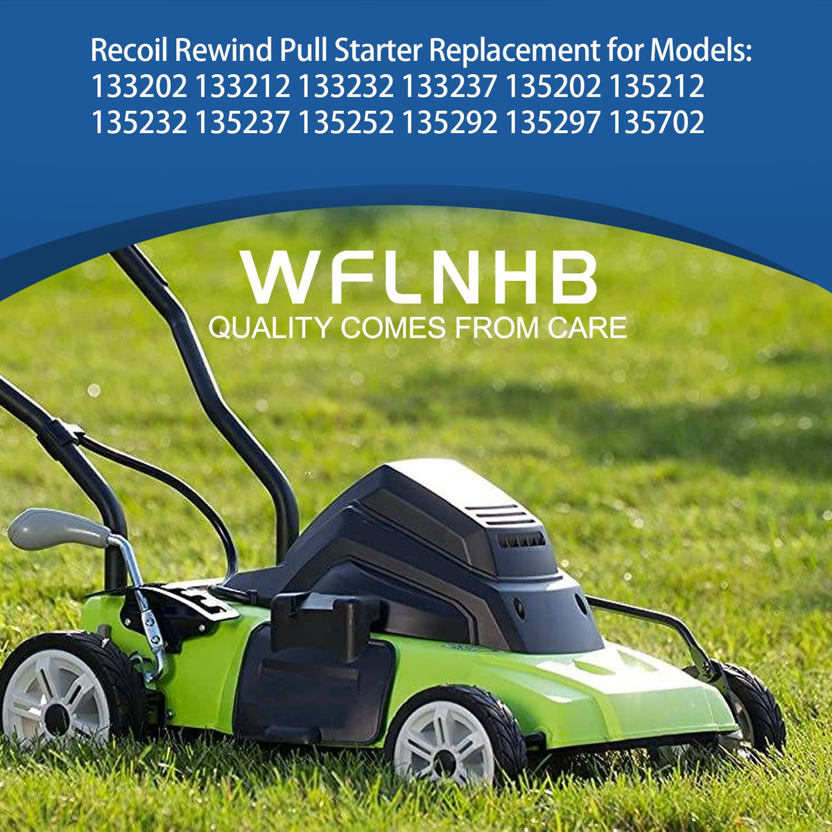WFLNHB recoil pull starter in use demonstrates quick pulling action on compatible engines