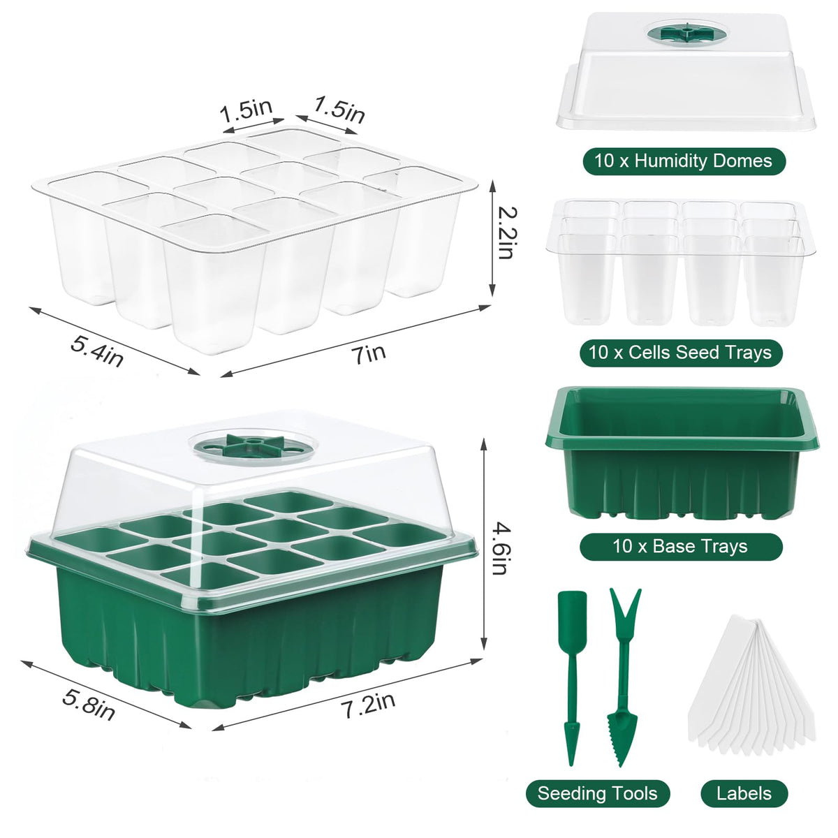 WFOEJEJ adjustable humidity dome maintains moisture for seedlings.