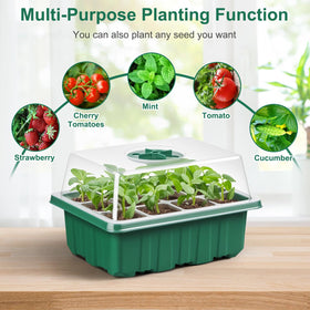 WFOEJEJ complete seed starting kit with domes, bases, labels, and tools.