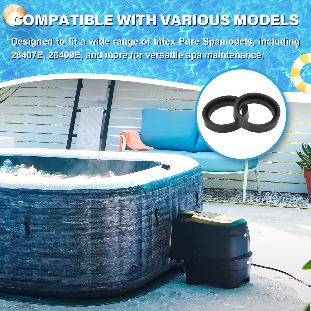 WFXSHparts intex-pure-spa connectors seal demonstrates reliable fit for common spa models.