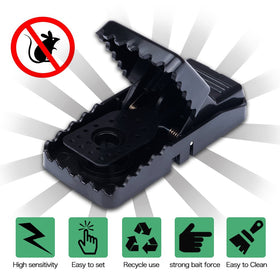Wgbon snap trap demonstrating safe use with no-touch operation indoors and outdoors.