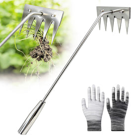 Wggkeep weed puller tool with 5-teeth head for deep-rooted weed removal in tight spaces.