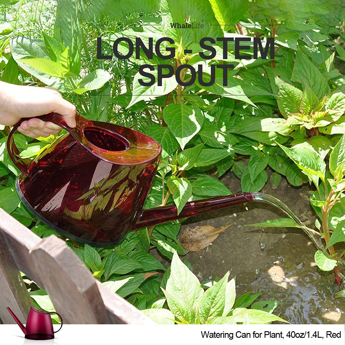 WhaleLife suitable for small balcony plants and compact indoor setups in red.