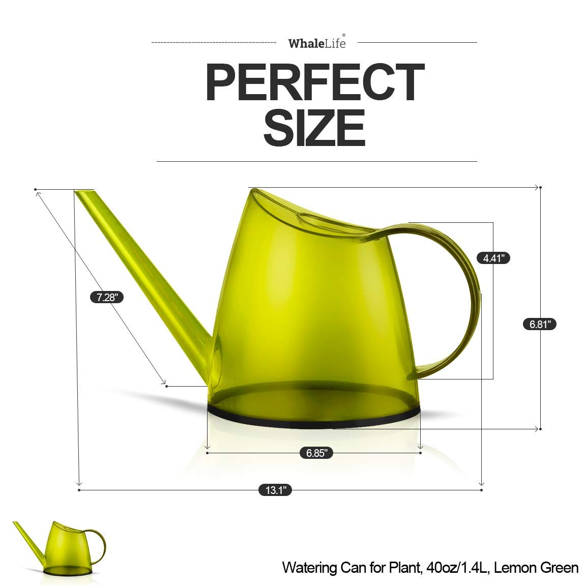 WhaleLife watering can green lemon color adds fresh style to plant care.
