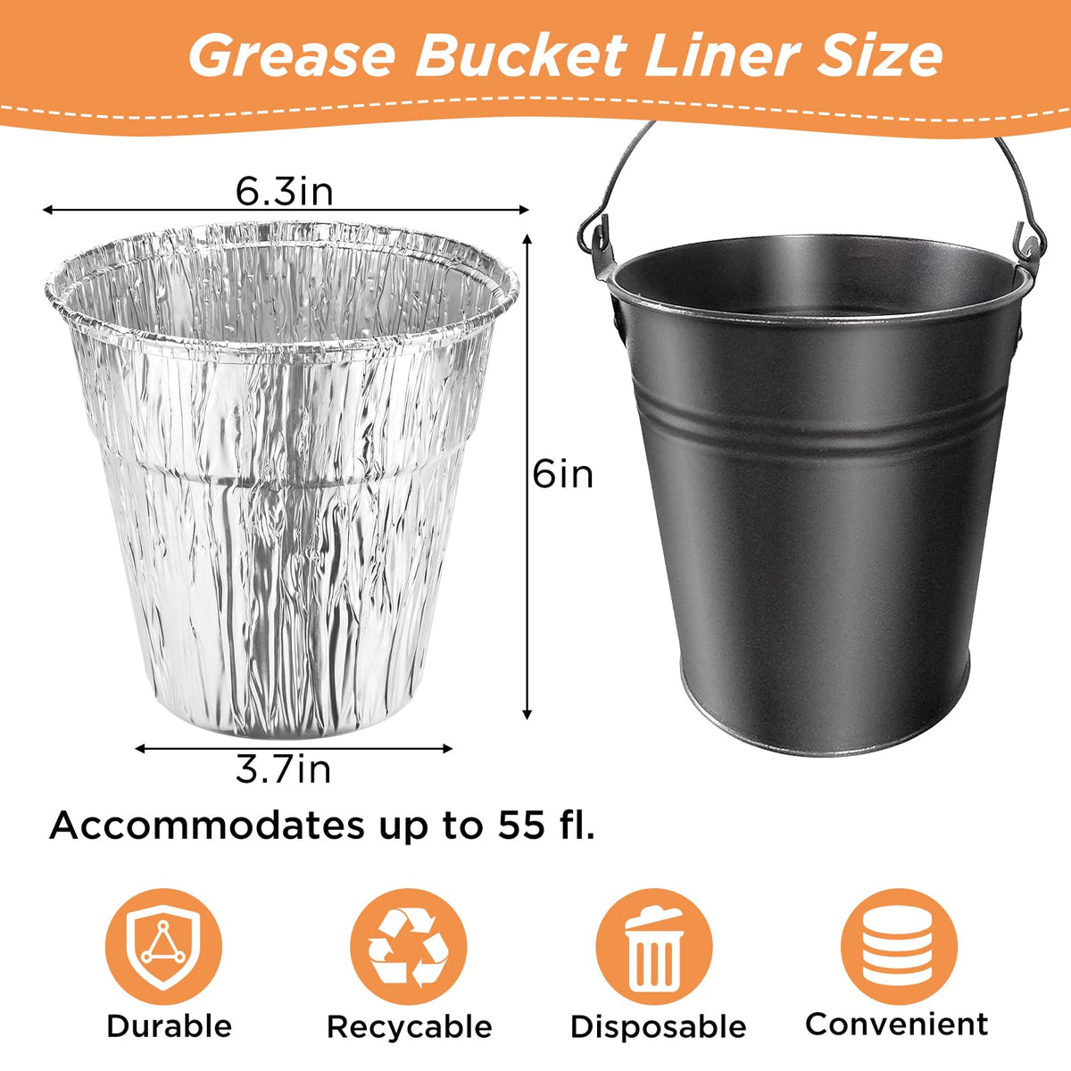 Whaleme liner for Oklahoma Joe's drip bucket keeps area neat.