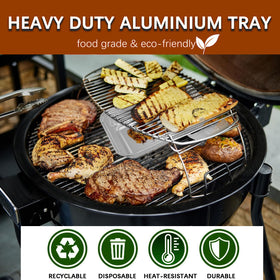 Whaleme stackable foil trays save space during storage and prep