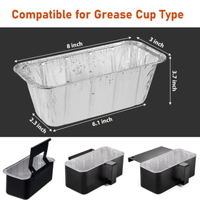 Disposable drip pan liners ready for quick disposal after cooking.