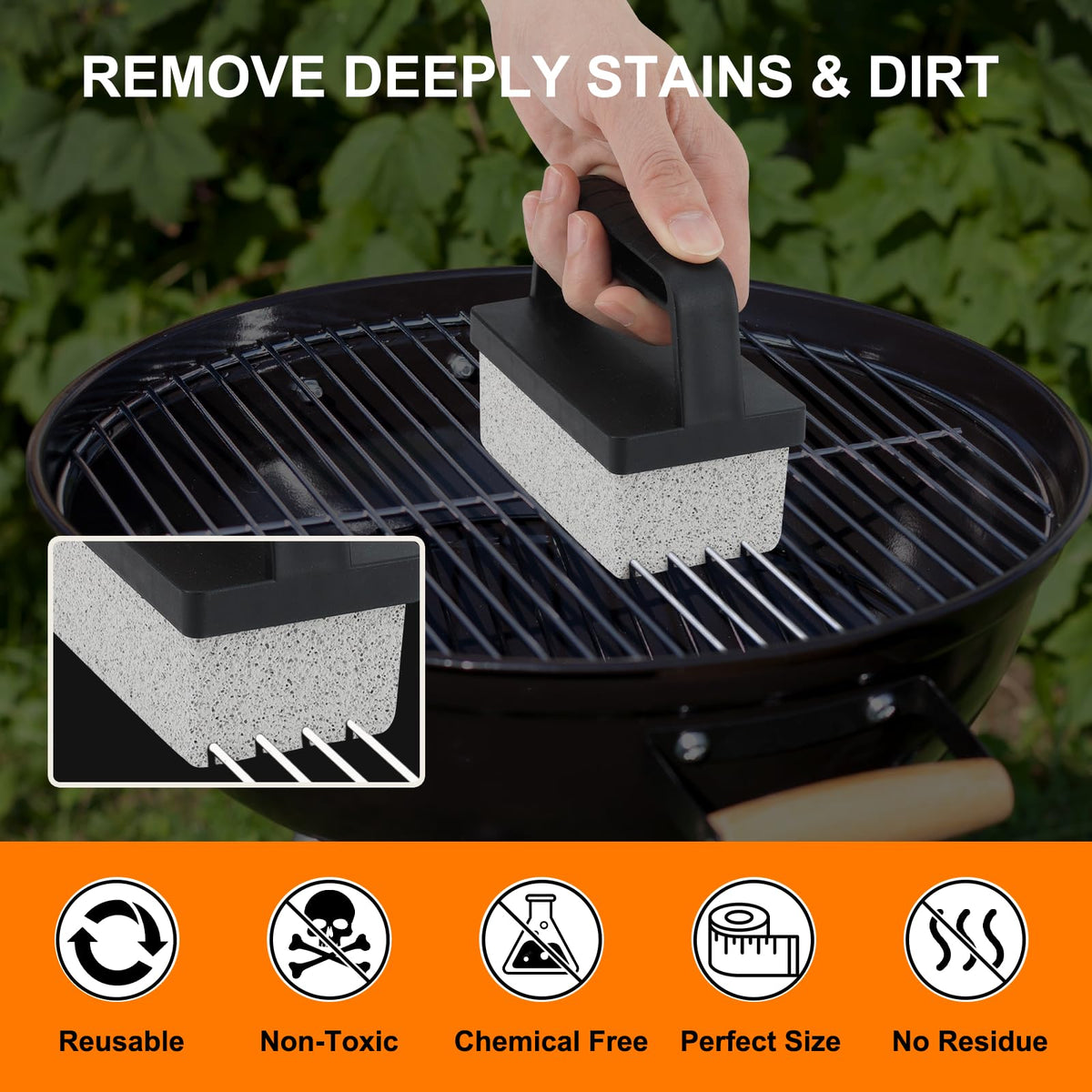 Whaleme grill stones for abrasive scrubbing on hot or cold surfaces
