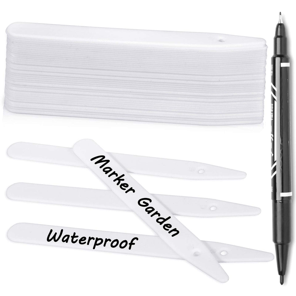 Whaline 200pcs thick plant labels with a hole for easy hanging and staking