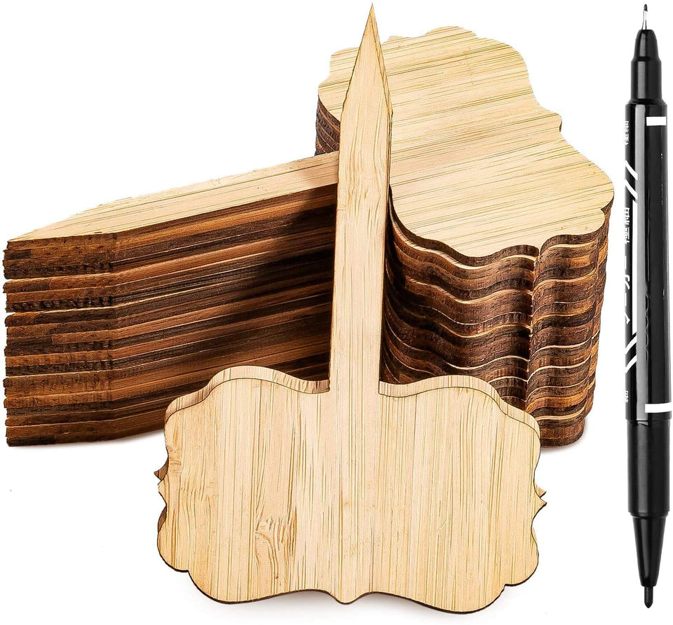 Whaline bamboo plant labels for garden labeling and organization.