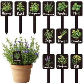 Whaline herb label signs collection aids clear herb identification in garden.