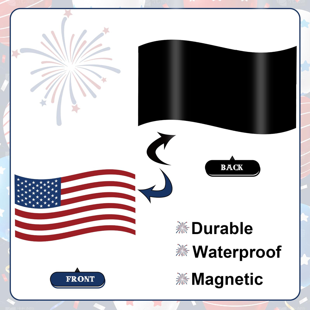 Whaline patriotic garage magnet fireworks decor brings Independence Day energy.