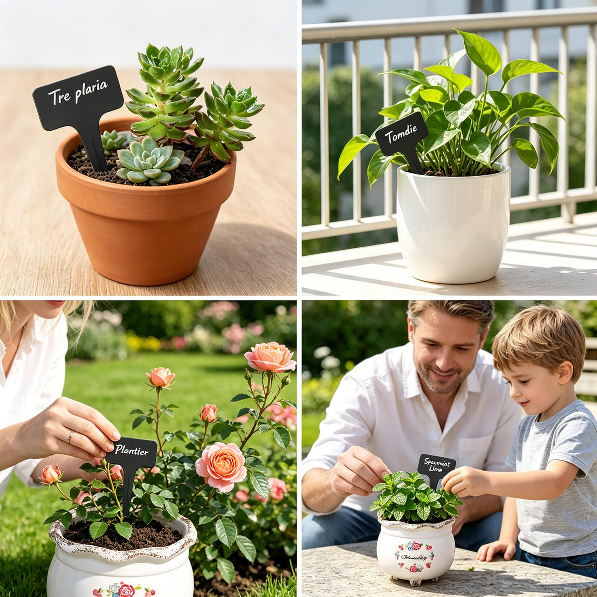Whaline garden setup with labeled seedlings for tidy organization