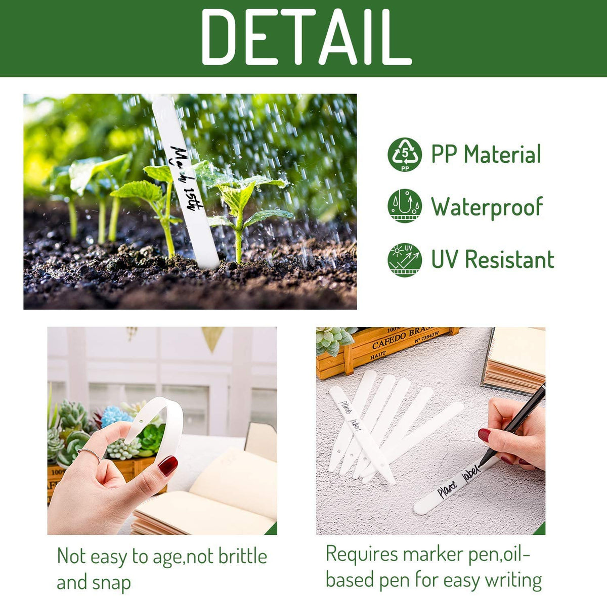 Whaline two marker pens included for quick, durable garden labeling