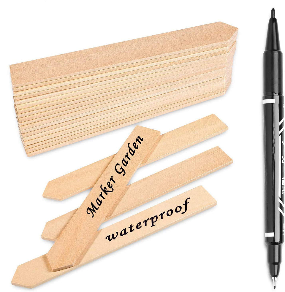 Whaline wooden plant labels 50pcs for durable garden tagging