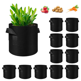 WHATWEARS 12-pack 10gal grow bags ready for versatile garden planting.
