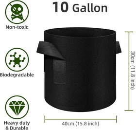 WHATWEARS grow bags with reinforced handles for easy moving and reduced transplant shock.