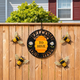 WHBIMGOOO handcrafted bee decor showcases intricate artisan detailing.