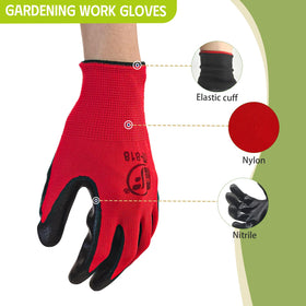 WHEATHUSK nitrile-coated gloves with non-slip grip for tool handling