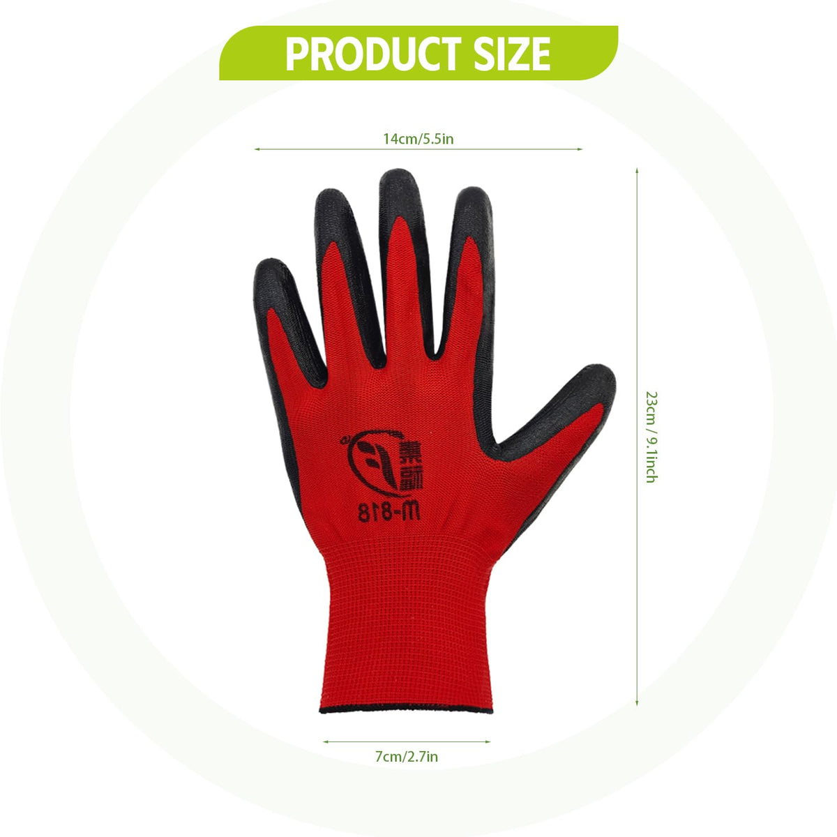 WHEATHUSK nylon-knit gloves with durable coating for long-lasting wear