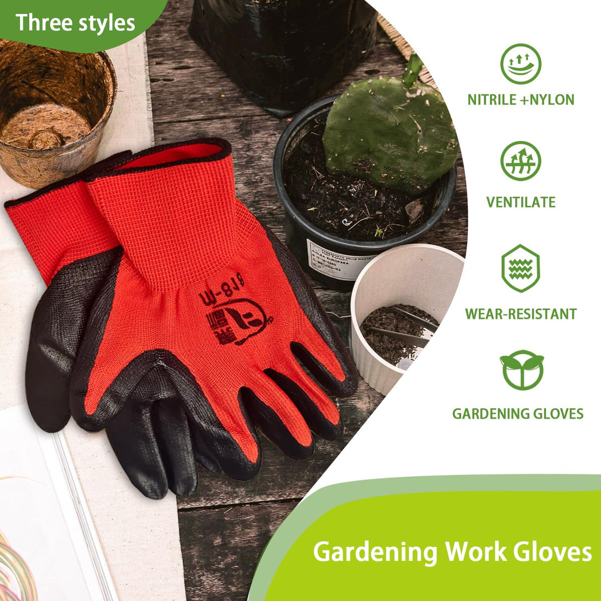 WHEATHUSK gloves with oil and water resistance on palm surface for messy tasks