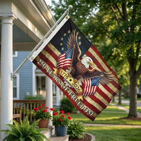 WHGJ USA flag 1776-2026—bright colors for dorm, porch, or garden celebrations.