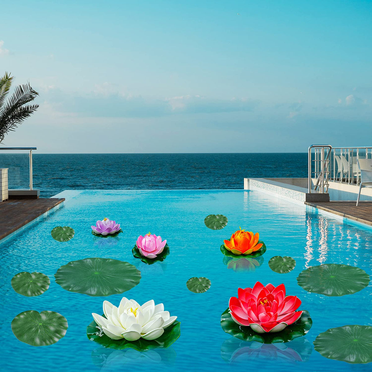 WhistenFla lily pads with weights offer easy, secure placement