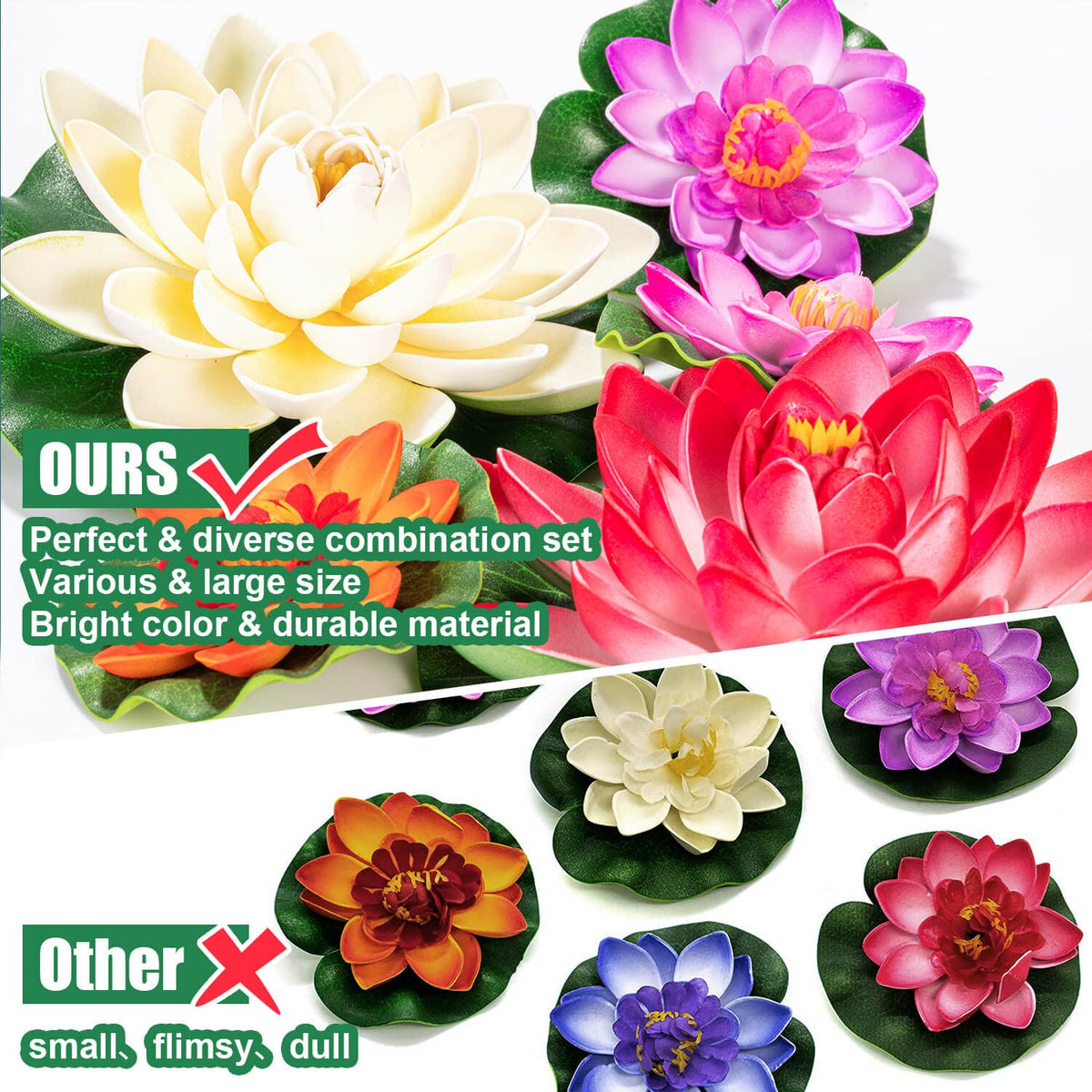 WhistenFla artificial lotus decor suitable for ponds and wedding venues