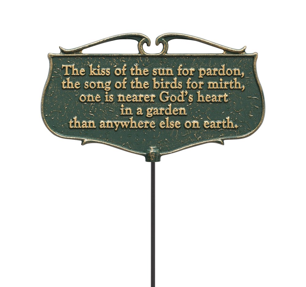 Whitehall Kiss of the Sun garden poem sign adds warmth and charm to your yard.