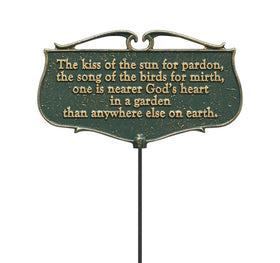 Whitehall Kiss of the Sun garden poem sign adds warmth and charm to your yard.