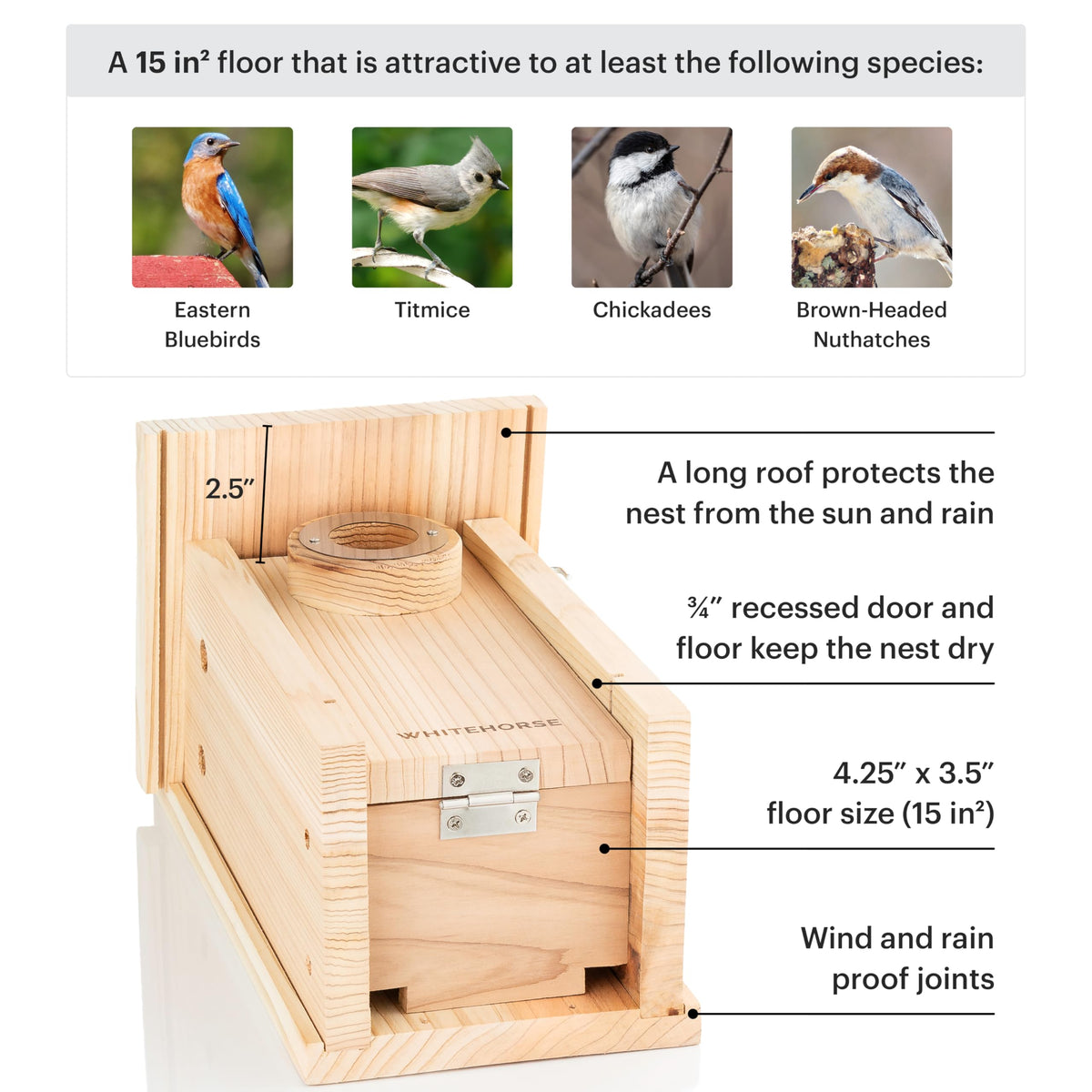 WHITEHORSE dado joints keep interior dry and sturdy