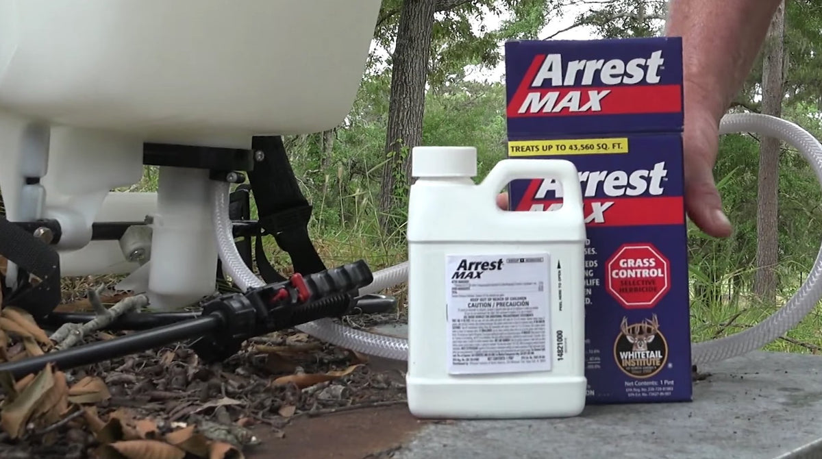Arrest Max application on grasses in a field plot for selective control.
