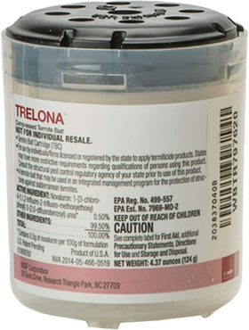 Whitmire Micro-Gen Trelona Advance Termite Bait Cartridge II 6-pack side view for monitoring installation.