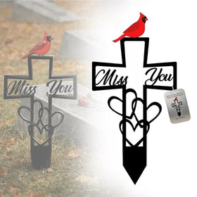 WHJHMAM cardinal cross memorial plaque for outdoor spaces