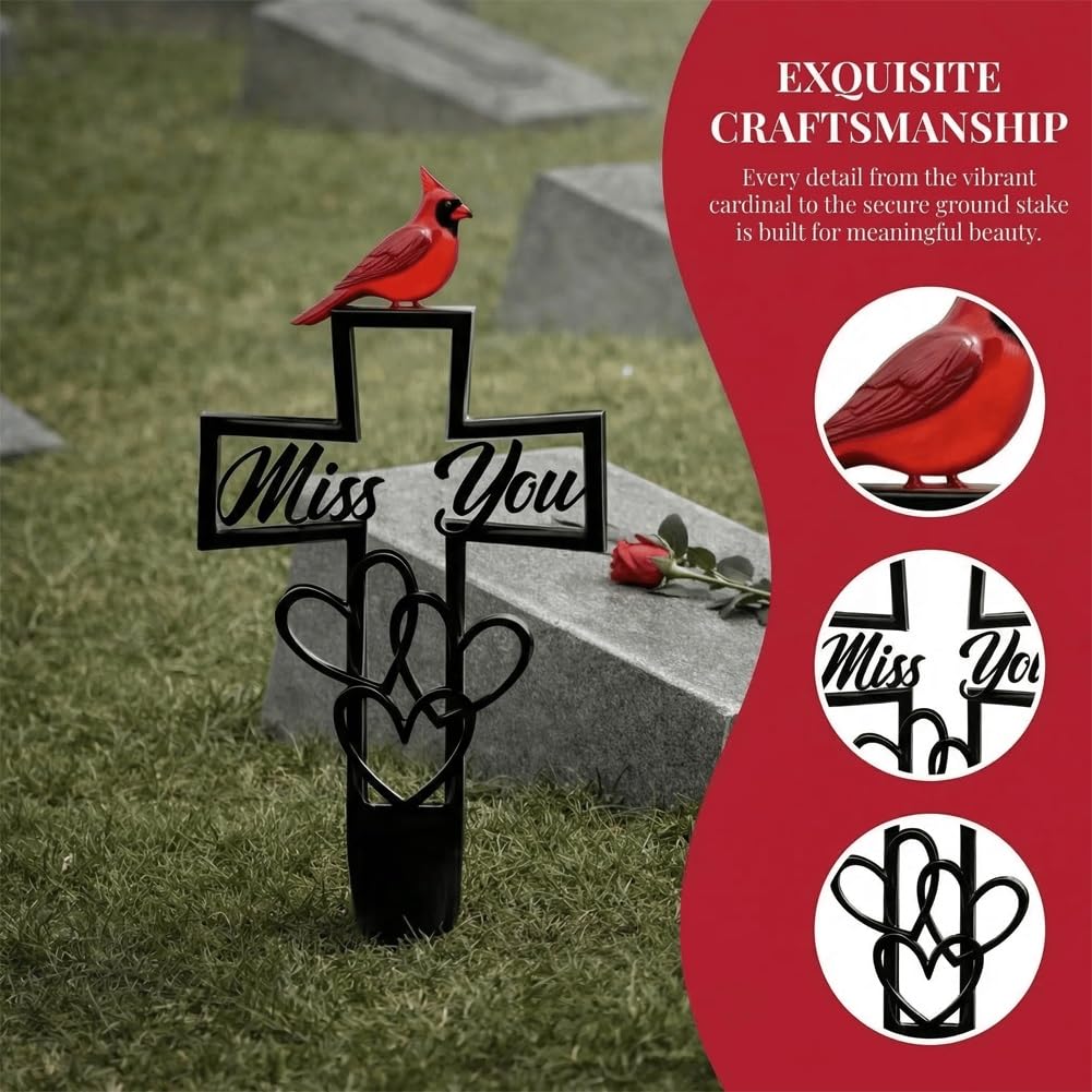 WHJHMAM heart accent design on memorial plaque