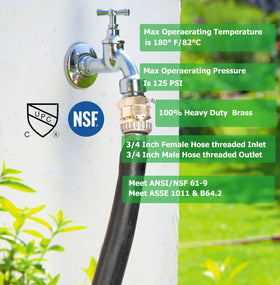 WHK hose bib backflow preventer side view showing compact brass body