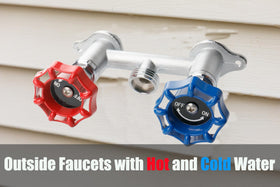 WHK outdoor faucet ready for winter and hot cold water supply