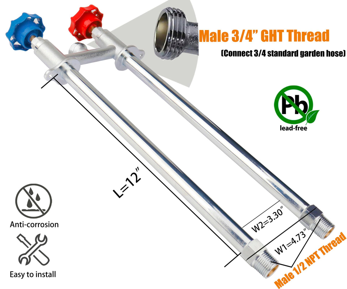Lead-free brass WHK spigot with chrome finish resists outdoor corrosion
