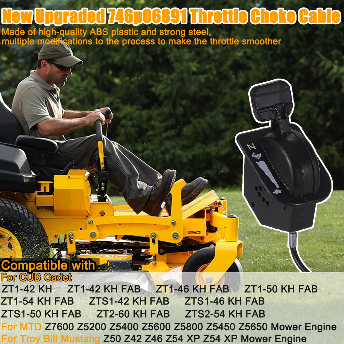 whldyno abs-steel-throttle-cable-construction emphasizing sturdy materials for yard work