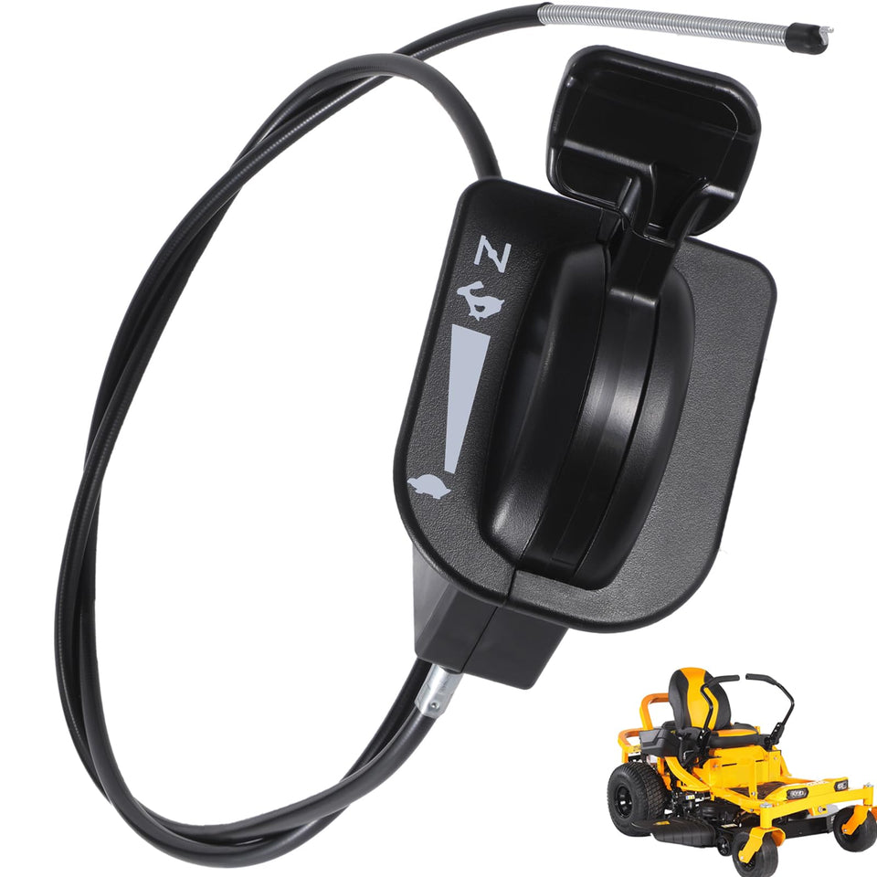 whldyno 51-inch throttle cable closeup showing durable ABS construction for long mower life