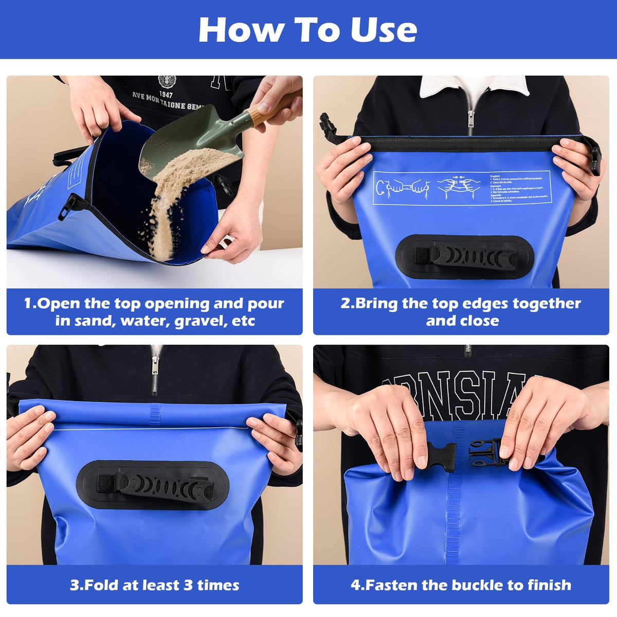 Whmayai heavy-duty nylon handle makes carrying easy.