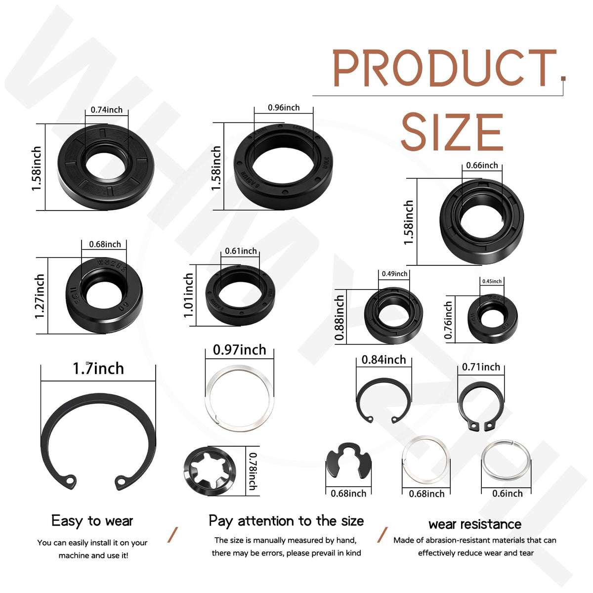 WHMYZHL 70853 kit components ready for overhaul and seal replacement