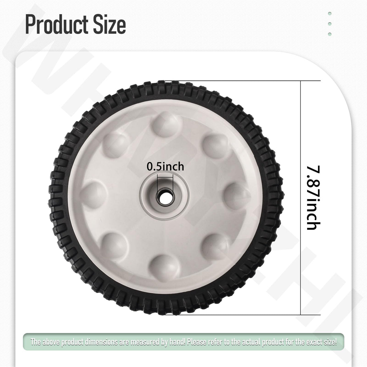 WHMYZHL wheel-drive assembly closeup rim highlights durable rubber and plastic construction