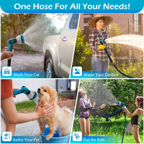 WHOBUY versatile hose for lawn care, car washing, and patios.