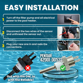 Wholesale Sensors Pentair 42001-0053S spa and pool sensor in action keeps heating cycles steady.