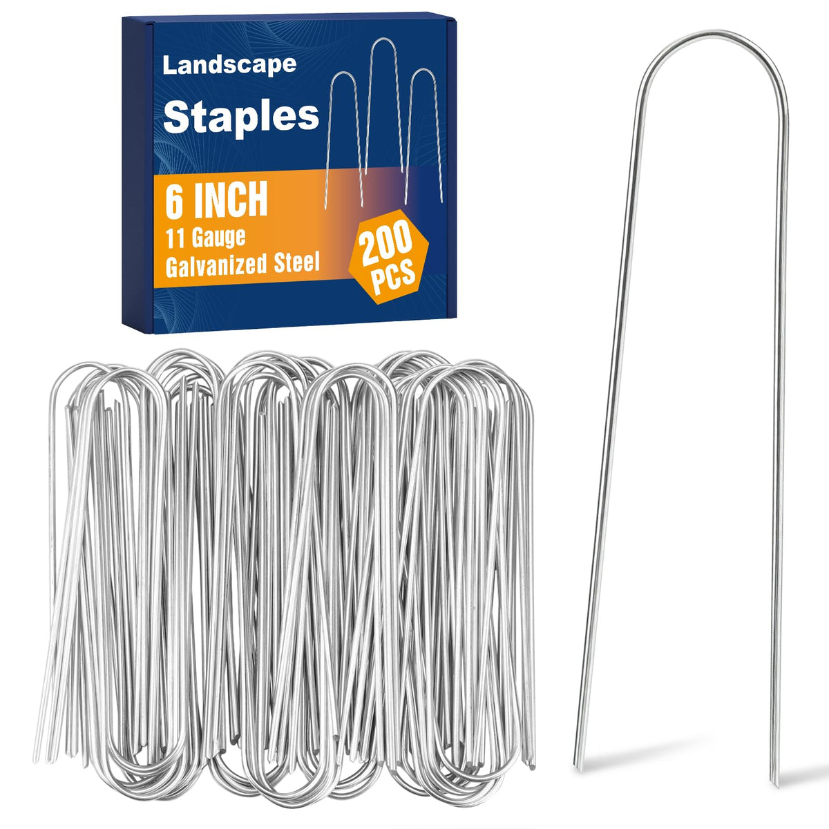 Whonline 200-pack landscape staples with round top securely anchor fabric and fencing