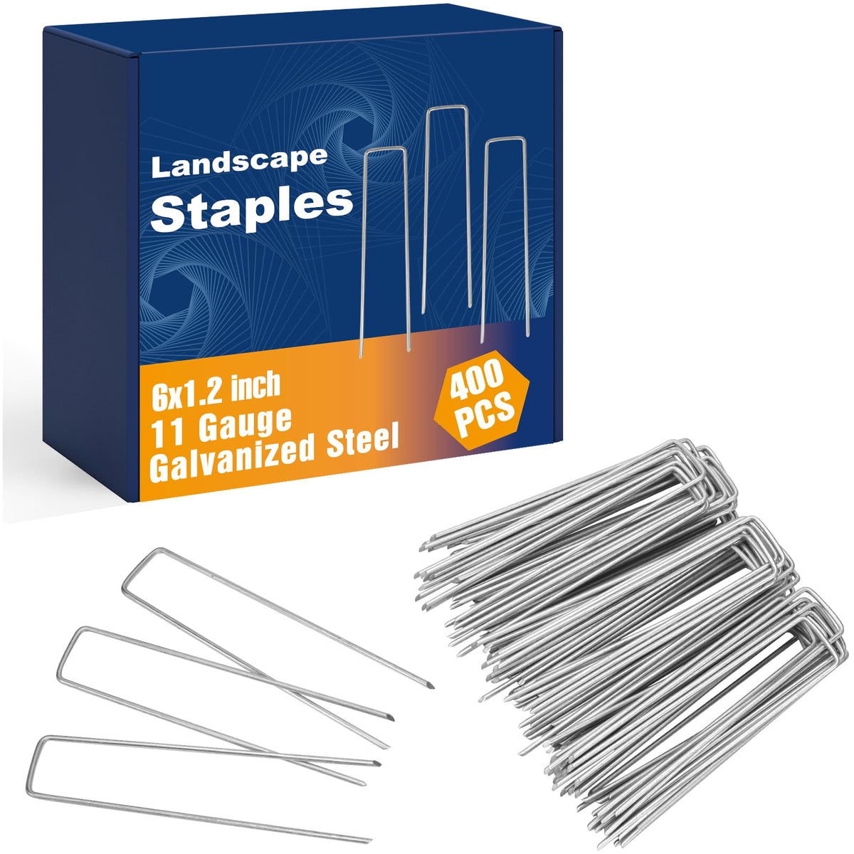 Whonline 6-inch galvanized stake closeup shows rust-proof durability for outdoor use.