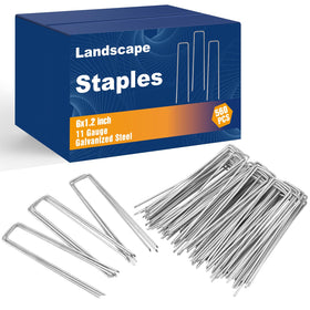 Whonline 6-inch landscape staple with beveled end for easy soil penetration and fabric security.